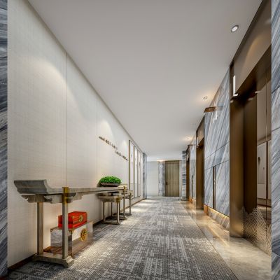 现代酒店客房电梯厅