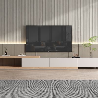 现代烤漆可伸缩电视柜