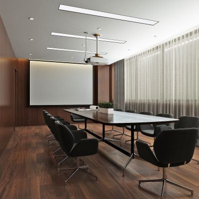 现代办公会议室，会议桌椅，投影仪，窗帘，洽谈桌椅，党政机关会议室