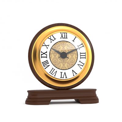 黄铜木底复古座钟