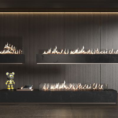 现代雾化火焰电子壁炉
