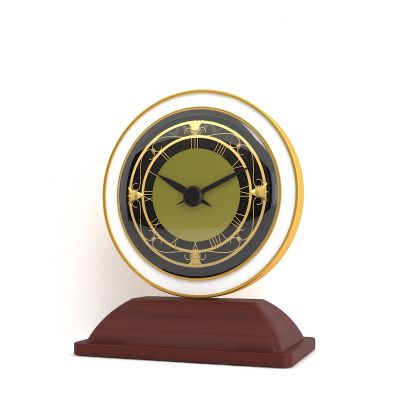 黄铜木底复古座钟
