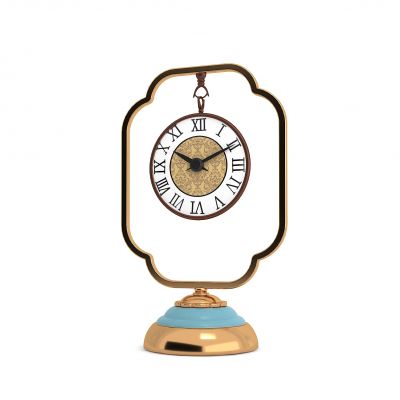 黄铜镶石复古座钟