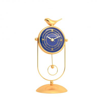 蓝色黄铜复古座钟