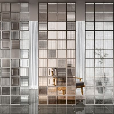 现代玻璃砖隔断