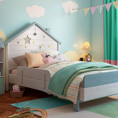 现代实木儿童床