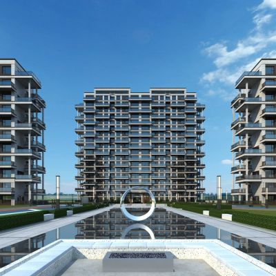 新中式住宅中轴景观