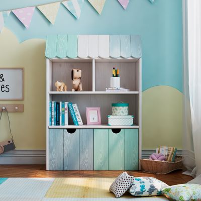现代实木儿童书柜