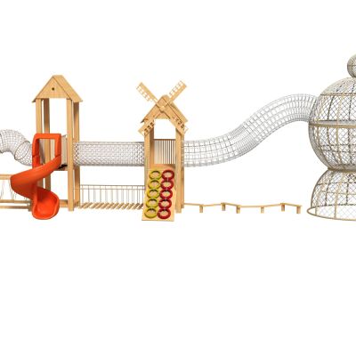 木质滑梯，儿童滑梯，儿童乐园