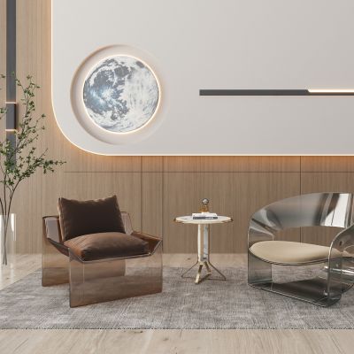 现代亚克力透明休闲椅