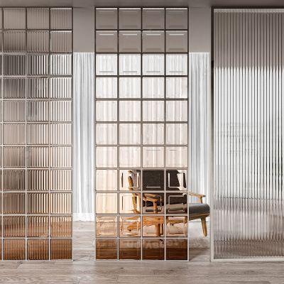 现代玻璃砖隔断