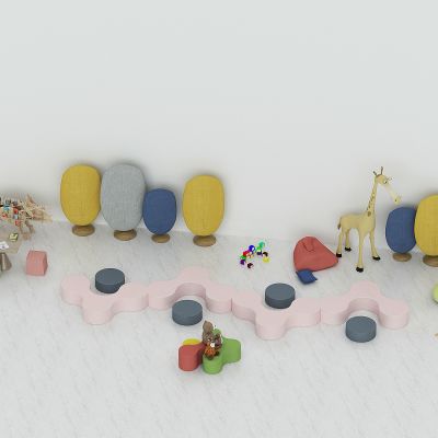 现代儿童乐园，幼儿园游乐设施，娱乐设施，儿童娱乐室，活动室器材，异形桌椅