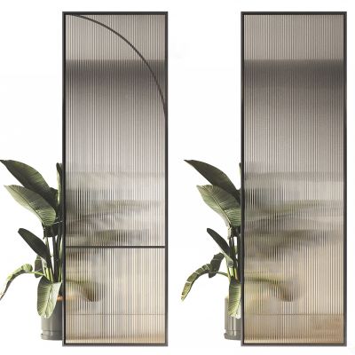 现代玻璃屏风隔断