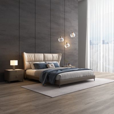 现代皮床，现代卧室