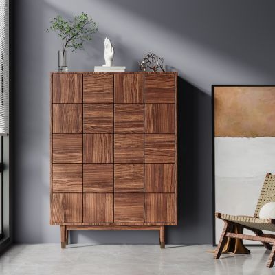 北欧实木复古装饰边柜