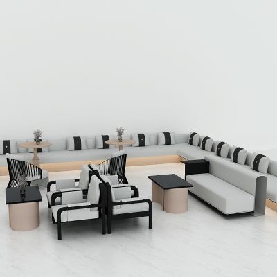 现代组合沙发，洽谈沙发，会议沙发，多人沙发椅，沙发茶几组合