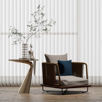 现代灰色单人沙发