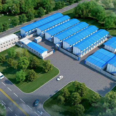 现代工地板房工地宿舍项目部彩钢房