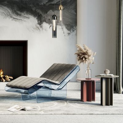 现代亚克力布艺躺椅