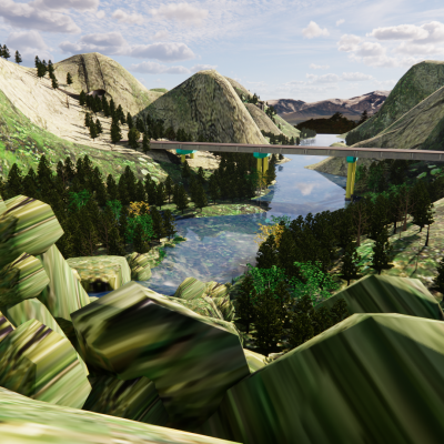 山间废弃桥3D模型