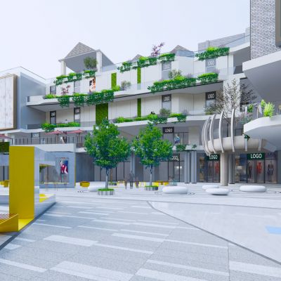 现代商业广场 商城街 商业城SU模型