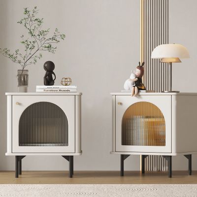 现代白色床头柜