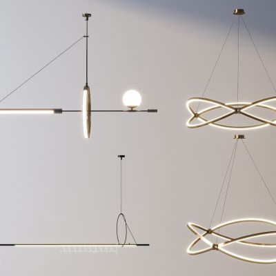 现代管状环形创意吊灯