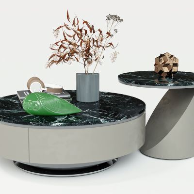 现代圆形大理石茶几