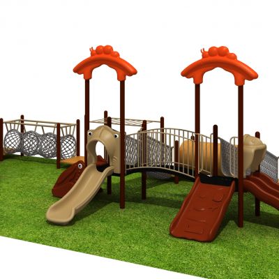 儿童木质拓展玩具，网龙，攀爬，儿童滑梯3D模型