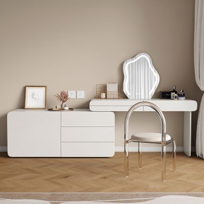 现代奶油风妆台妆椅组合