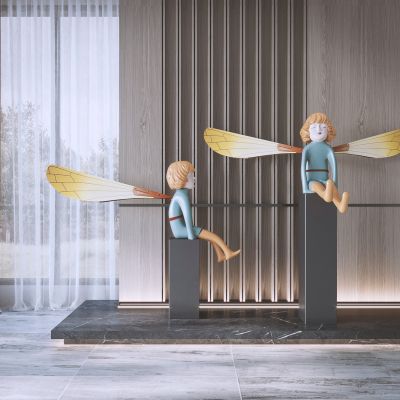 现代卡通雕塑装置