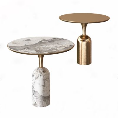 现代大理石圆几边几