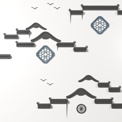 新中式徽派建筑马头墙