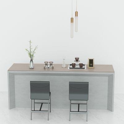 现代吧台，酒吧台，吧椅，吧台小吊灯