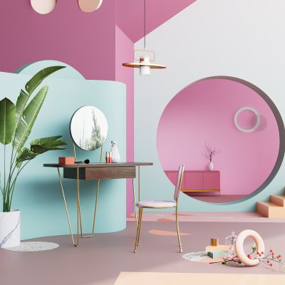 现代轻奢铁艺梳妆台