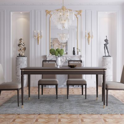 现代轻奢实木餐桌