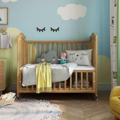 现代实木婴儿床