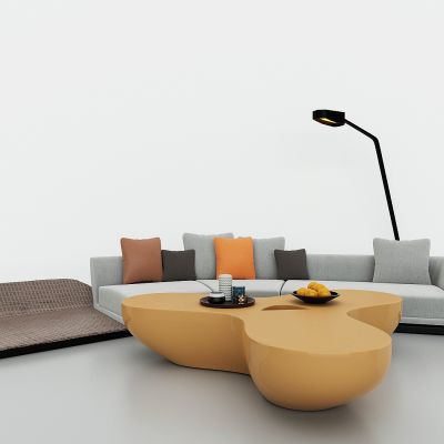 现代沙发茶几组合，异型沙发，组合沙发，弧形沙发，异形茶几