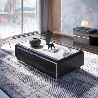 现代轻奢岩板茶几