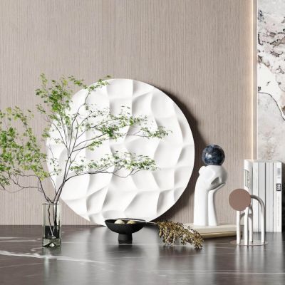 现代书籍绿植花瓶花艺雕塑摆件