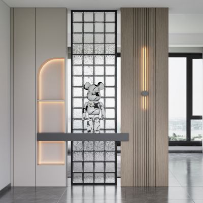 现代功能性玄关 储物架 摆件