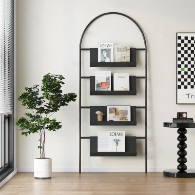 现代黑色金属拱形杂志架