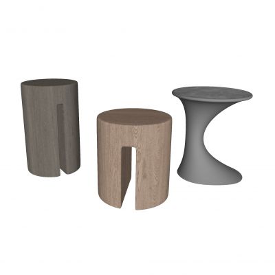 现代边几组合|木质边几|圆几