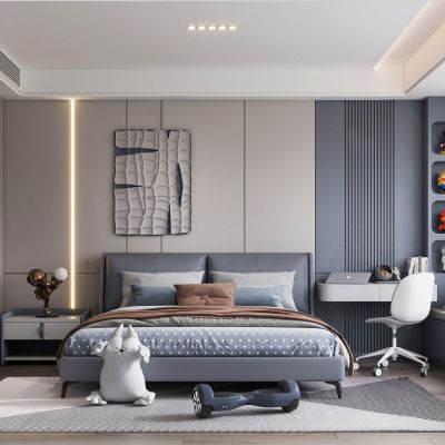 现代男孩儿童房