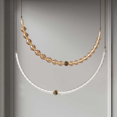 现代轻奢玻璃珠条形吊灯