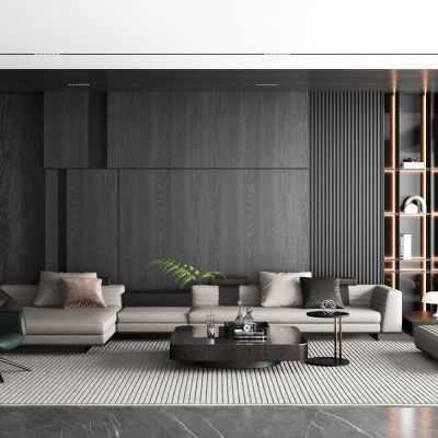 现代风格的客厅  沙发   茶几