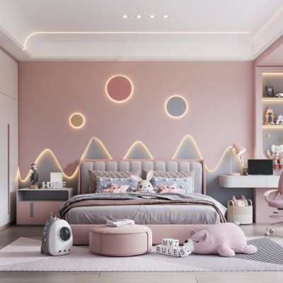 现代女孩儿童房