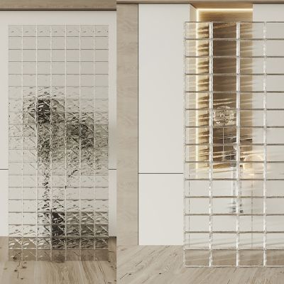 现代水纹玻璃砖屏风隔断