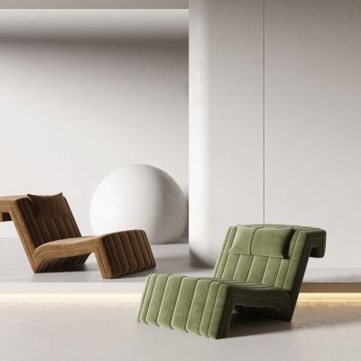现代绿色休闲椅子