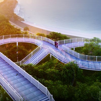 现代公园观景平台 伴山观景台